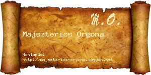 Majszterics Orgona névjegykártya